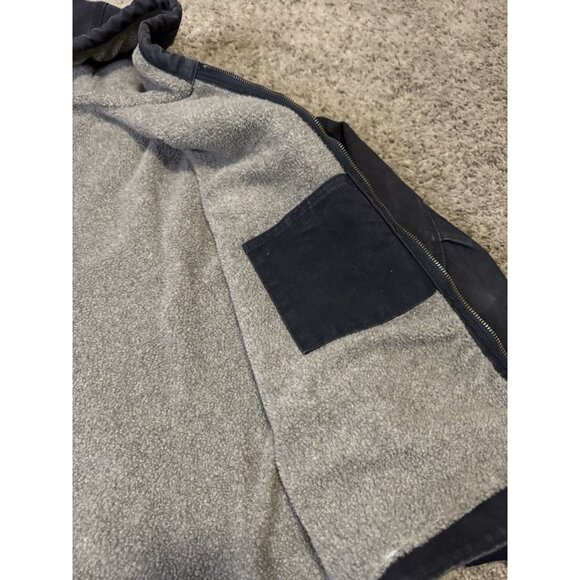 CARHARTT Washed Gray Duck Sherpa Lined Jacket Hoodie Outdoor Utility Workwear XL - Picture 11 of 15